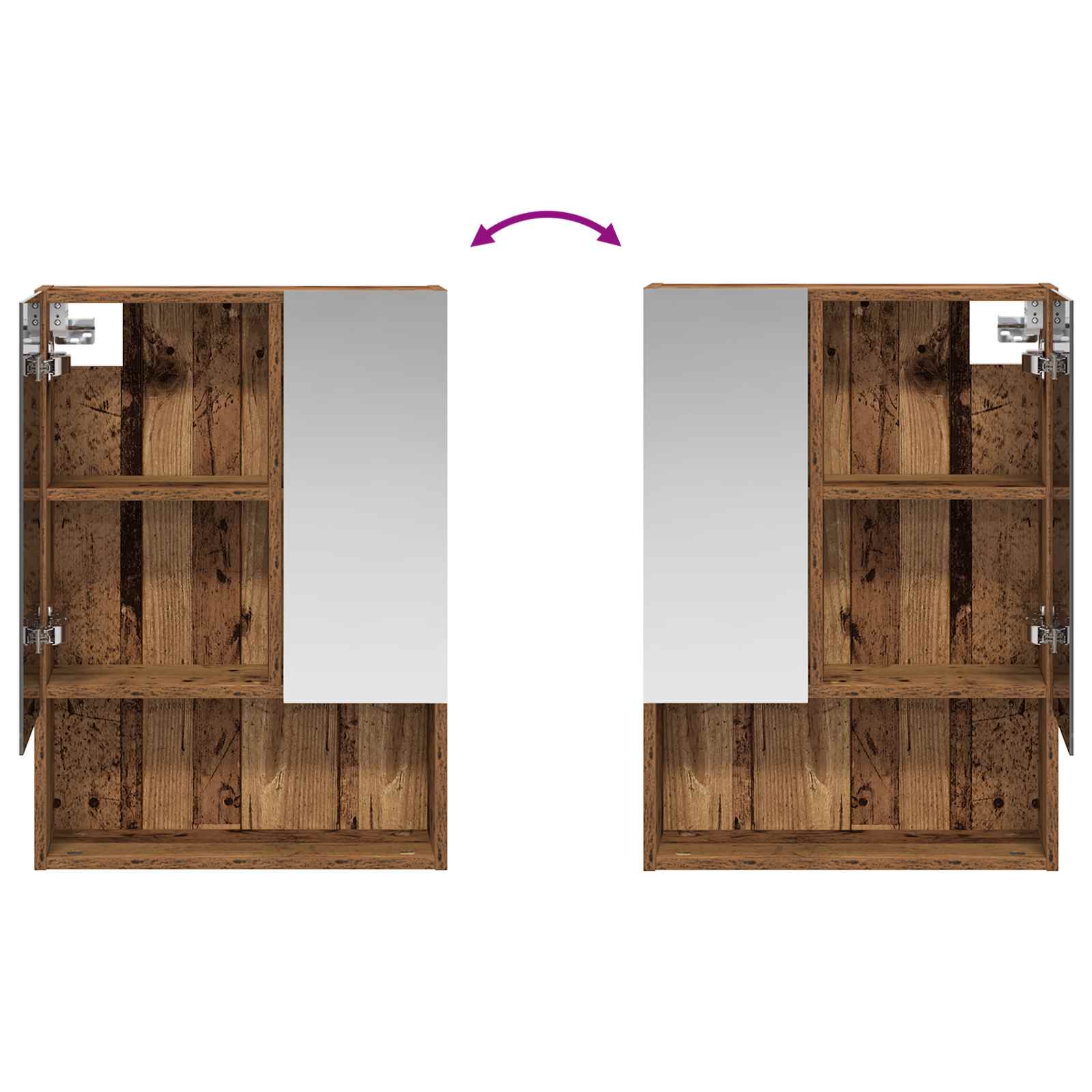 Badkamer spiegelkast Oudhout 50 x 14,5 x 70 cm Bewerkt hout
