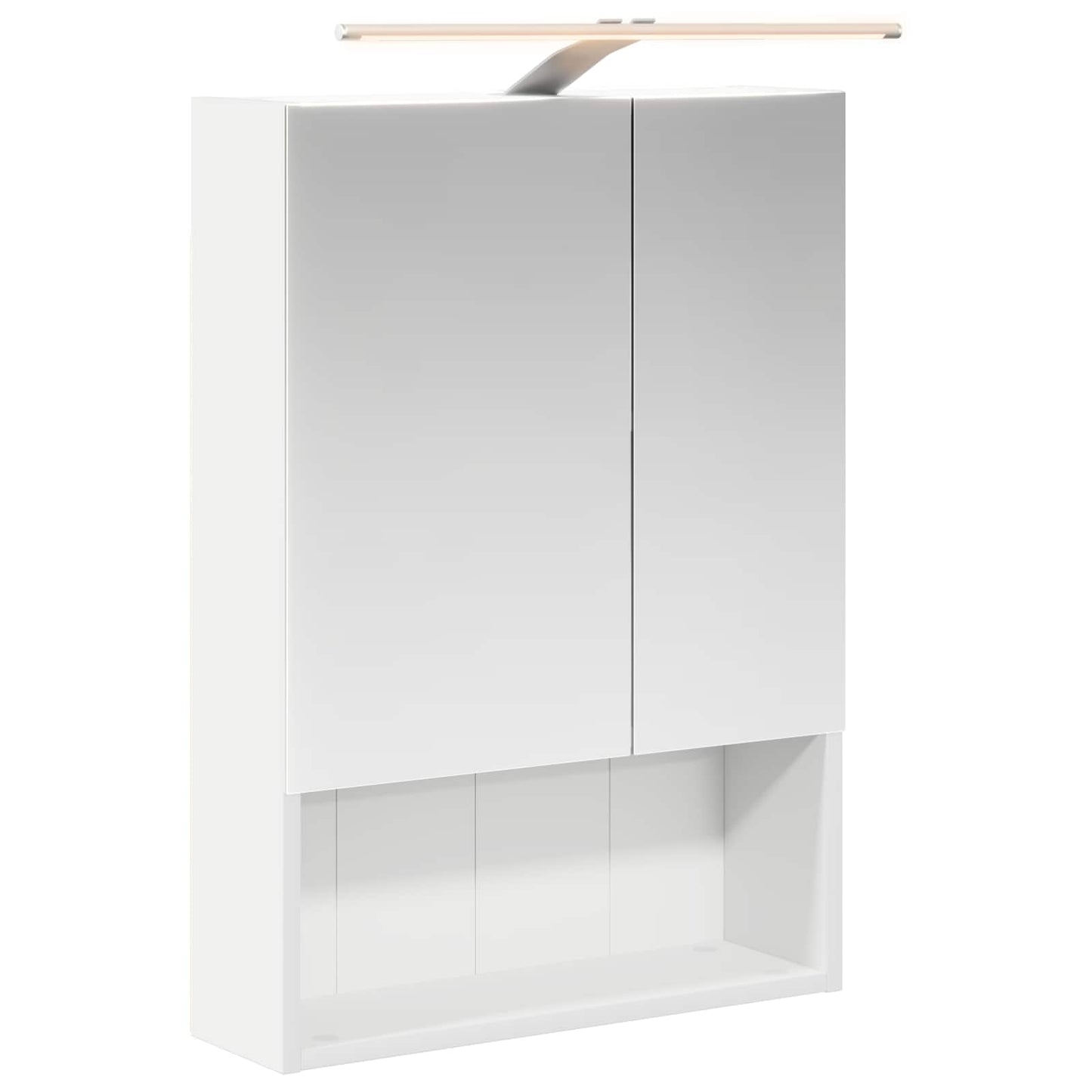 Badkamer spiegelkast Wit 50 x 14,5 x 70 cm Bewerkt hout