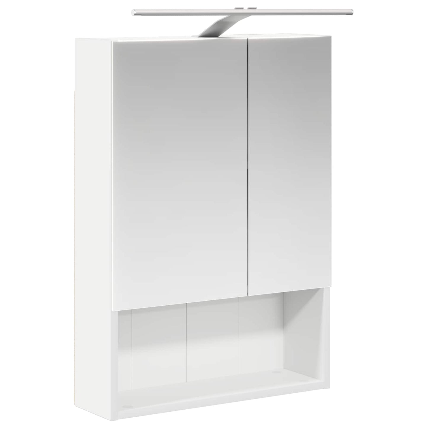 Badkamer spiegelkast Wit 50 x 14,5 x 70 cm Bewerkt hout