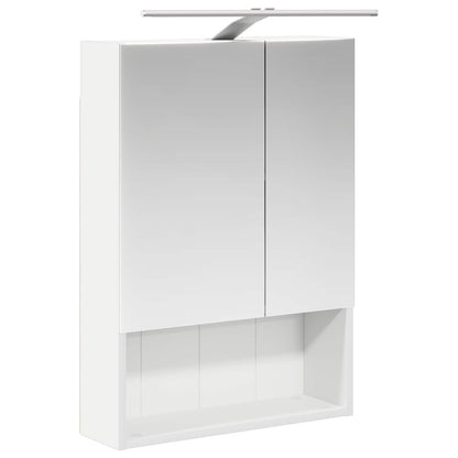 Badkamer spiegelkast Wit 50 x 14,5 x 70 cm Bewerkt hout