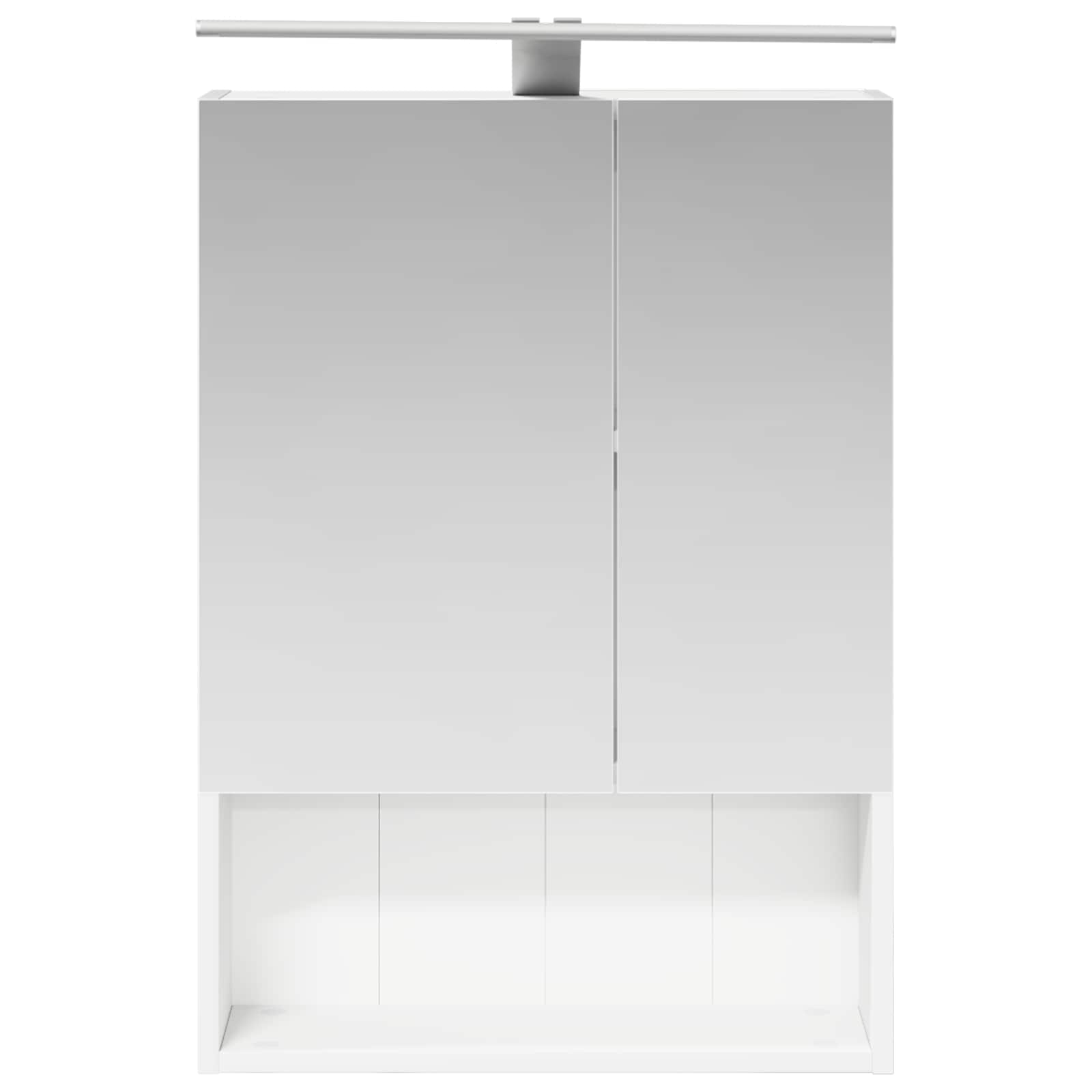 Badkamer spiegelkast Wit 50 x 14,5 x 70 cm Bewerkt hout