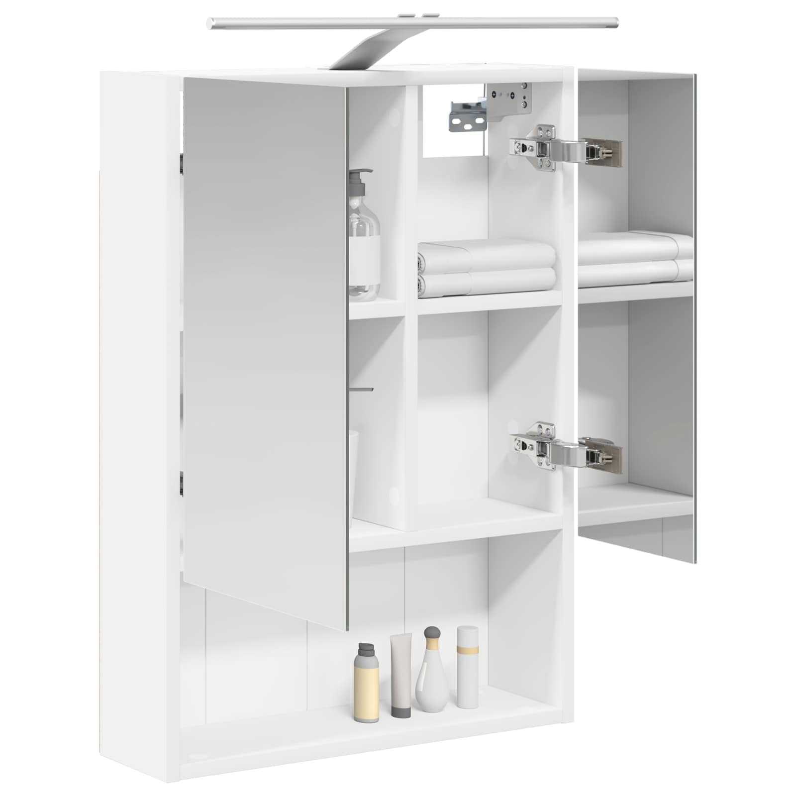 Badkamer spiegelkast Wit 50 x 14,5 x 70 cm Bewerkt hout