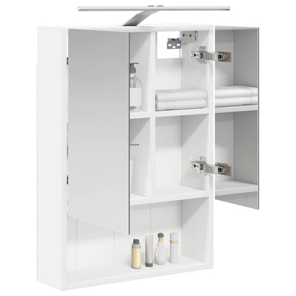 Badkamer spiegelkast Wit 50 x 14,5 x 70 cm Bewerkt hout
