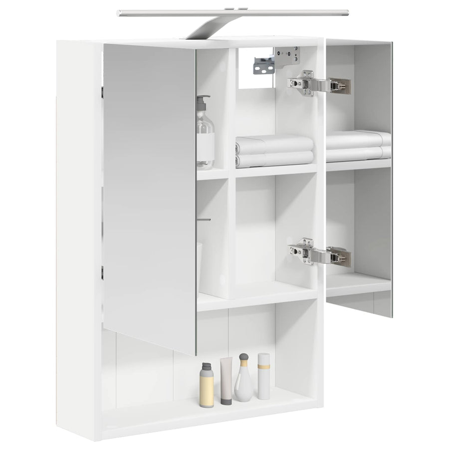Badkamer spiegelkast Wit 50 x 14,5 x 70 cm Bewerkt hout