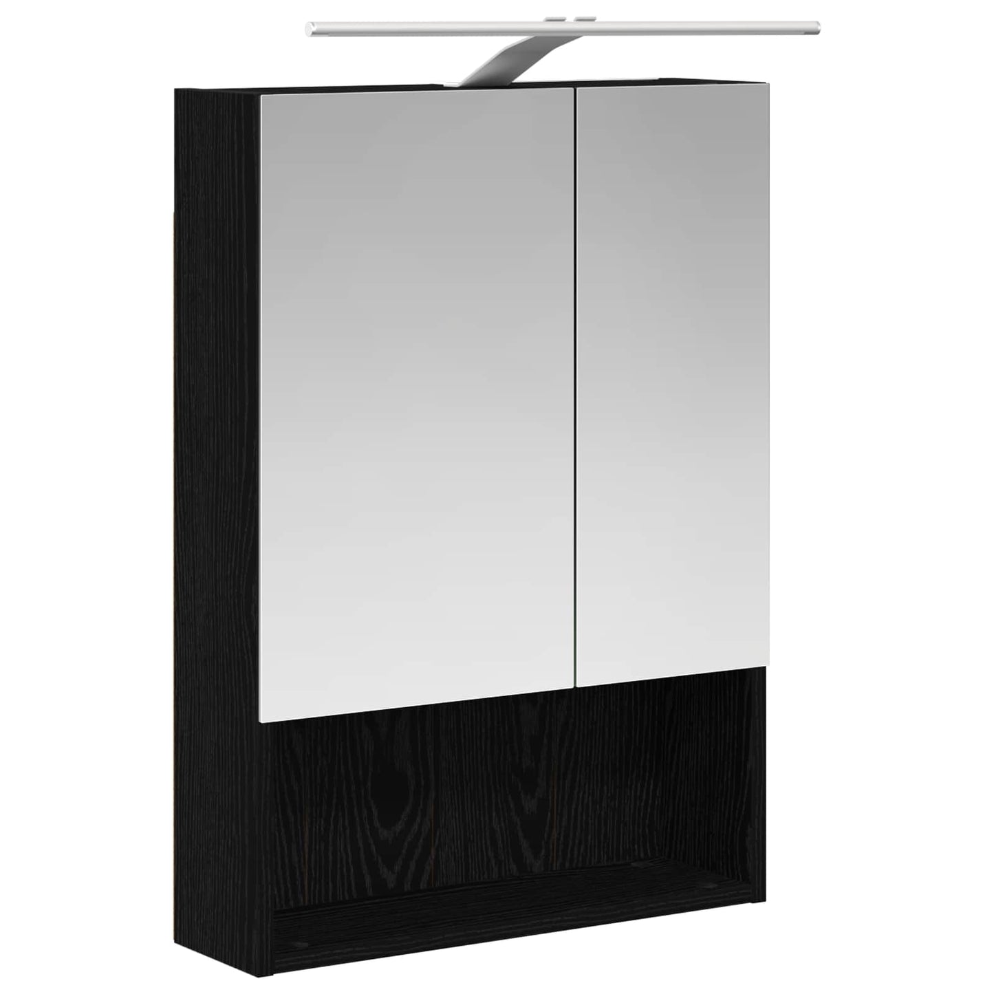 Badkamer spiegelkast Zwart Eiken 50 x 14,5 x 70 cm Bewerkt hout