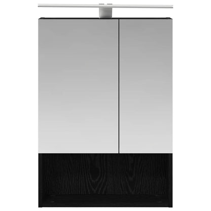 Badkamer spiegelkast Zwart Eiken 50 x 14,5 x 70 cm Bewerkt hout