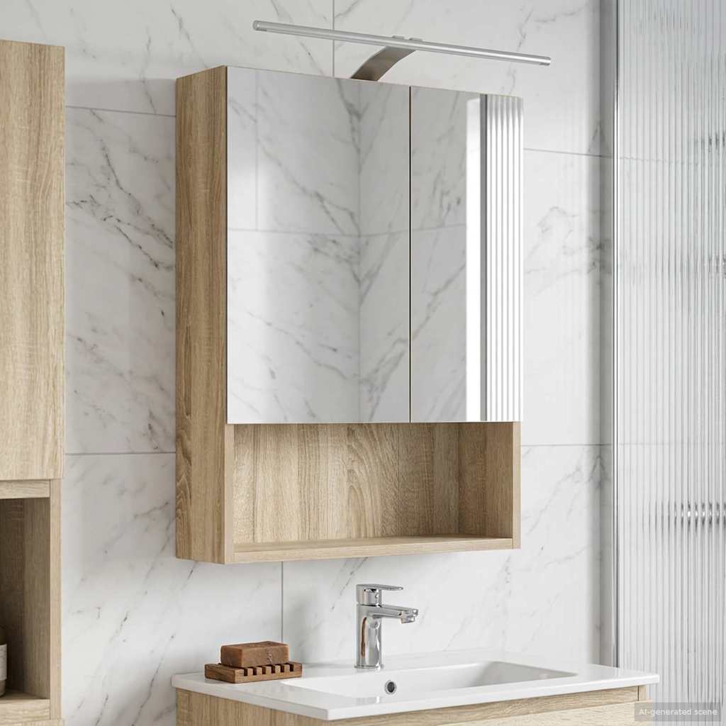 Badkamer spiegelkast met plank Sonoma Eiken 50 x 14,5 x 70 cm