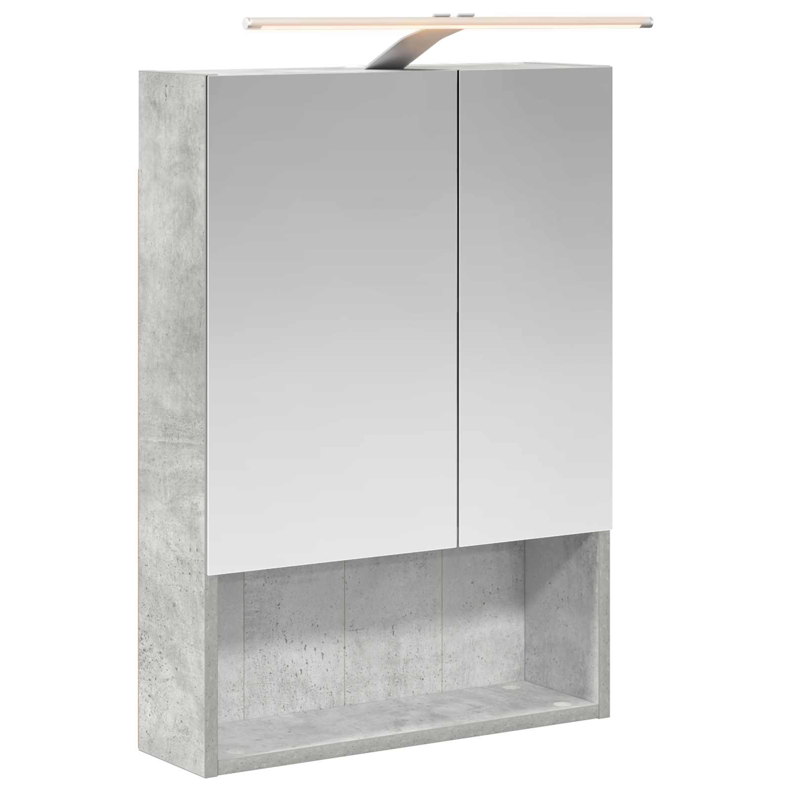Badkamer spiegelkast Beton Grijs 50 x 14,5 x 70 cm Bewerkt hout