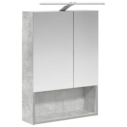 Badkamer spiegelkast Beton Grijs 50 x 14,5 x 70 cm Bewerkt hout