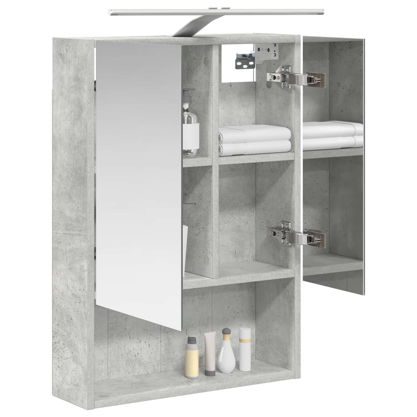 Badkamer spiegelkast Beton Grijs 50 x 14,5 x 70 cm Bewerkt hout