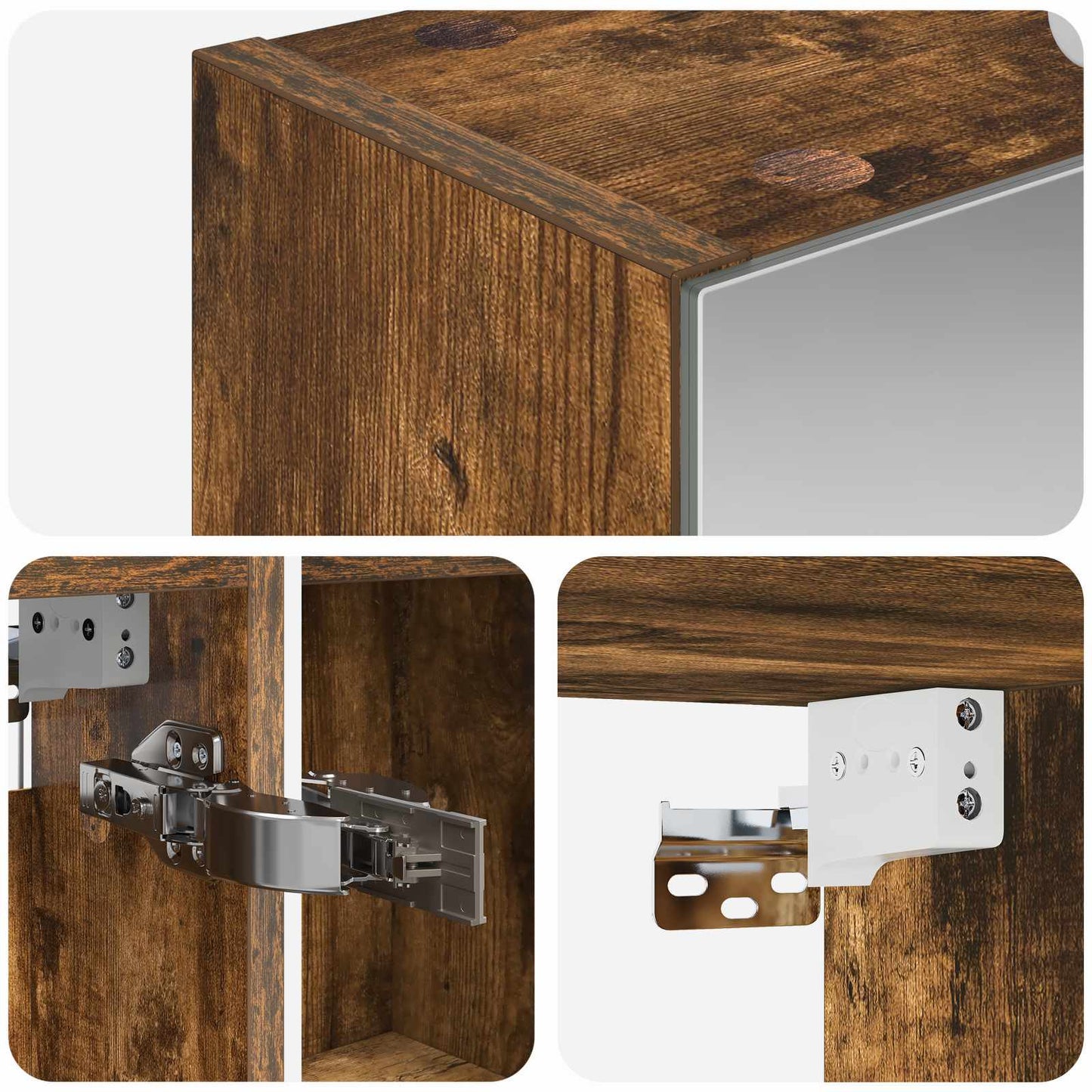 Badkamer spiegelkast met plank Gerookt eiken 50 x 14,5 x 70 cm