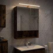 Badkamer spiegelkast 50x14,5x70 cm gerookt eiken