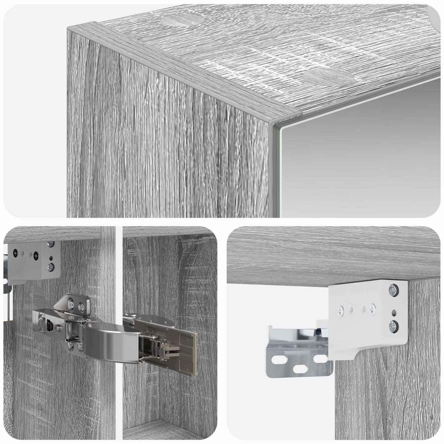 Badkamer spiegelkast met plank Grijs Sonoma 50 x 14,5 x 70 cm