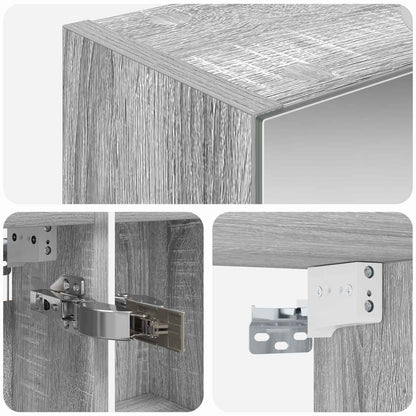 Badkamer spiegelkast met plank Grijs Sonoma 50 x 14,5 x 70 cm