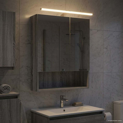 Badkamer spiegelkast met plank Grijs Sonoma 50 x 14,5 x 70 cm