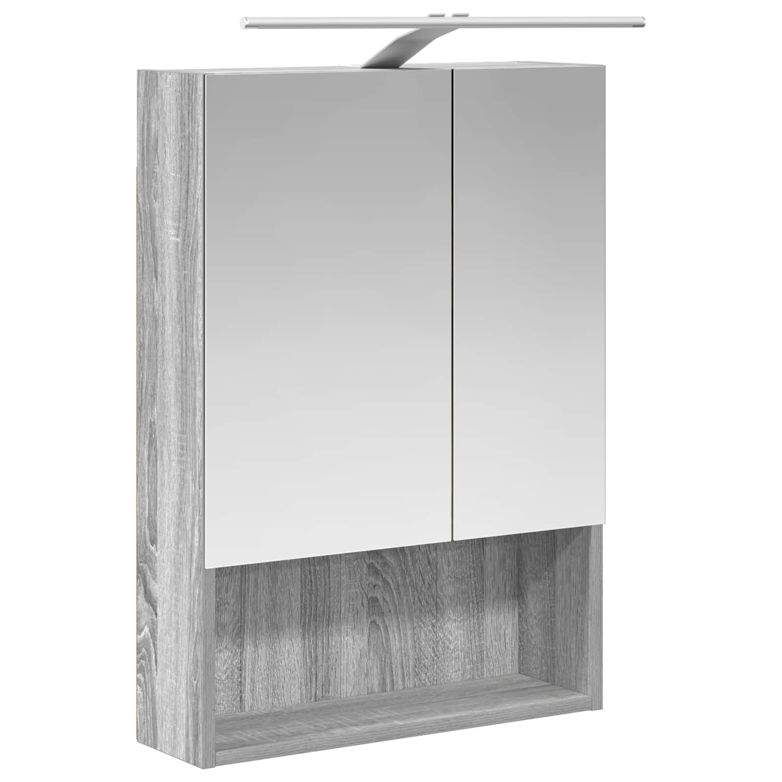 Badkamer spiegelkast met plank Grijs Sonoma 50 x 14,5 x 70 cm