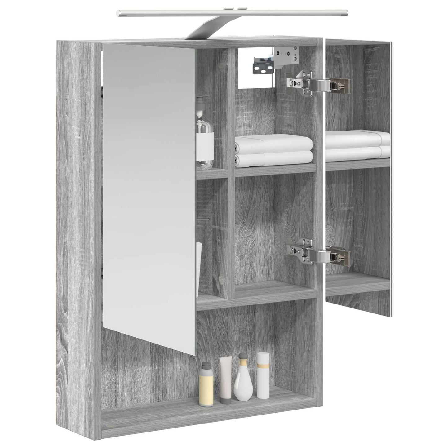 Badkamer spiegelkast met plank Grijs Sonoma 50 x 14,5 x 70 cm