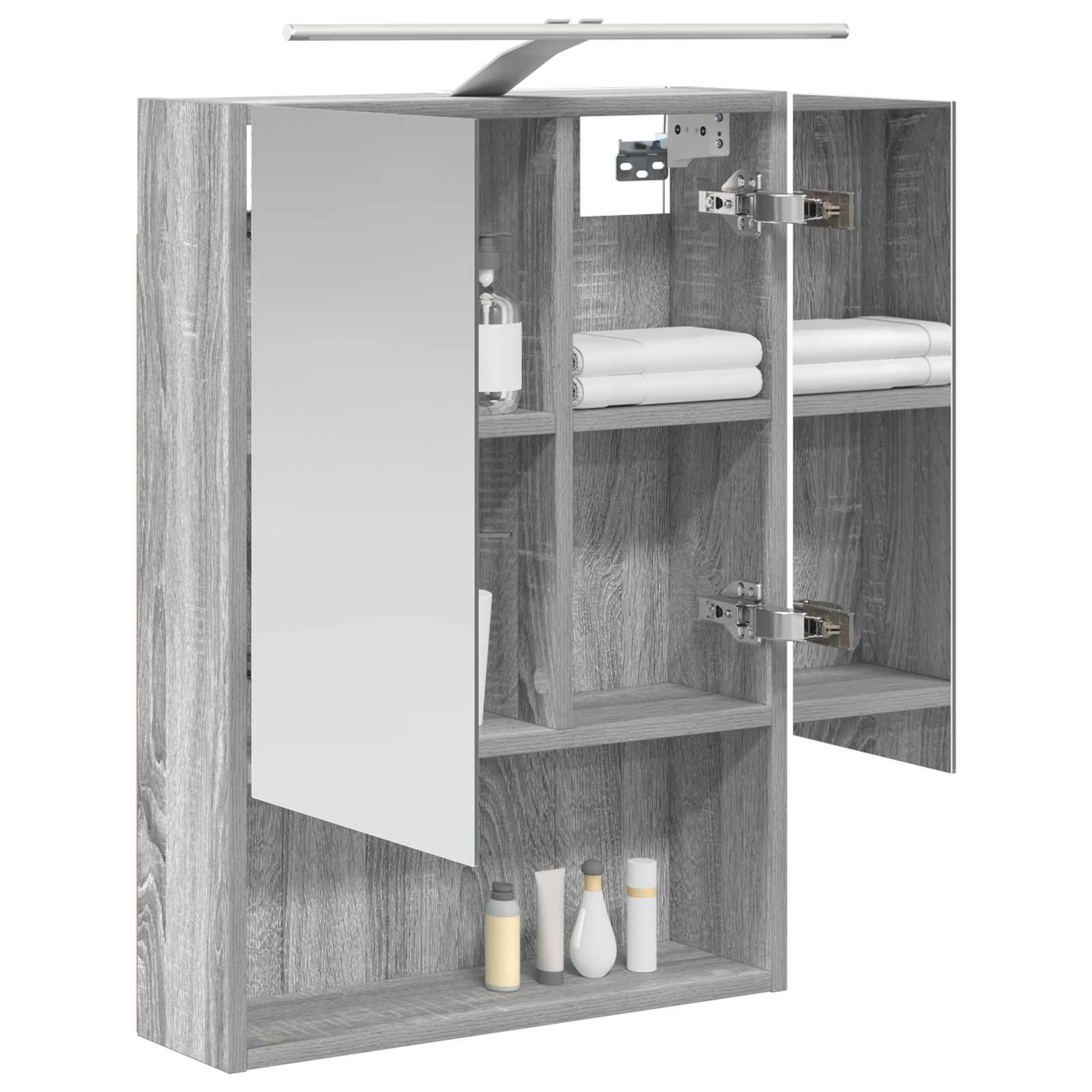 Badkamer spiegelkast met plank Grijs Sonoma 50 x 14,5 x 70 cm