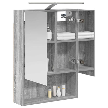 Badkamer spiegelkast met plank Grijs Sonoma 50 x 14,5 x 70 cm