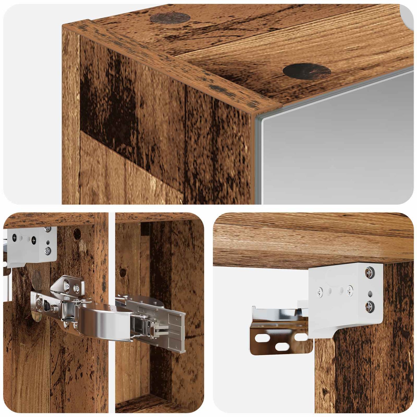 Badkamer spiegelkast Oudhout 50 x 14,5 x 70 cm Bewerkt hout