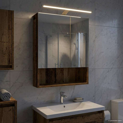 Badkamer spiegelkast Oudhout 50 x 14,5 x 70 cm Bewerkt hout