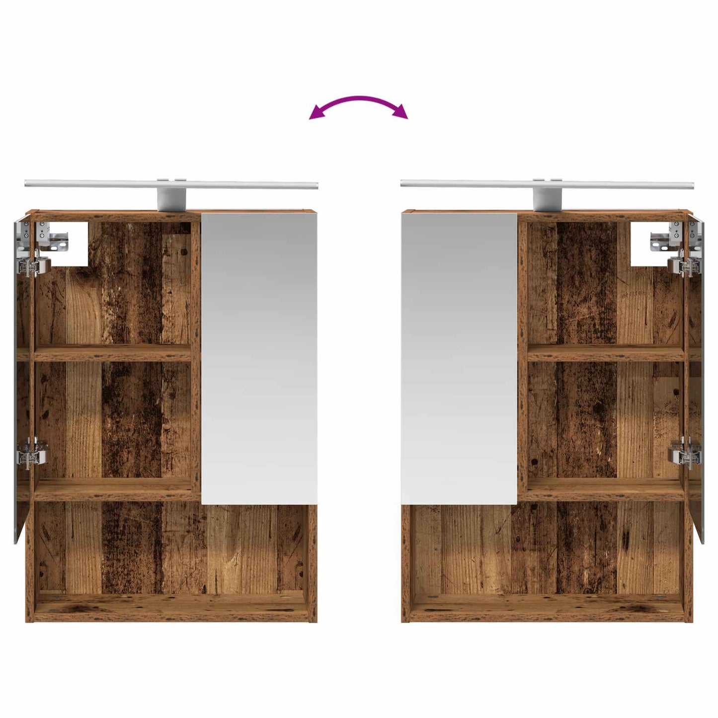 Badkamer spiegelkast Oudhout 50 x 14,5 x 70 cm Bewerkt hout