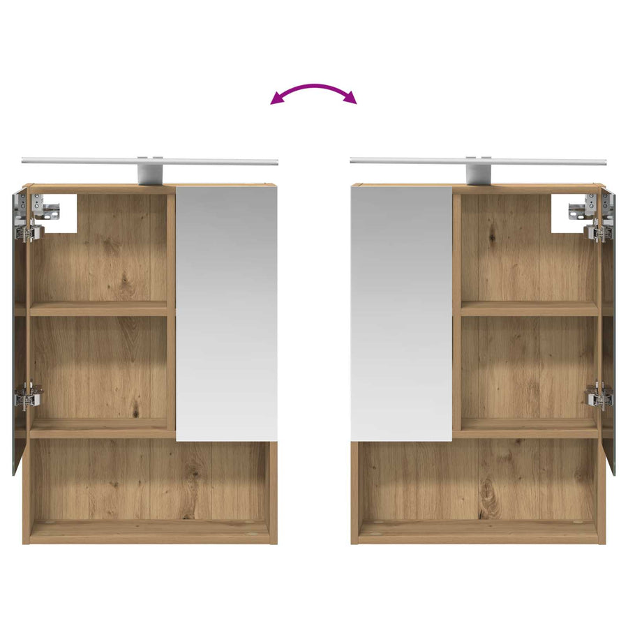 Badkamer spiegelkast Ambachtelijk eiken 50 x 14,5 x 70 cm