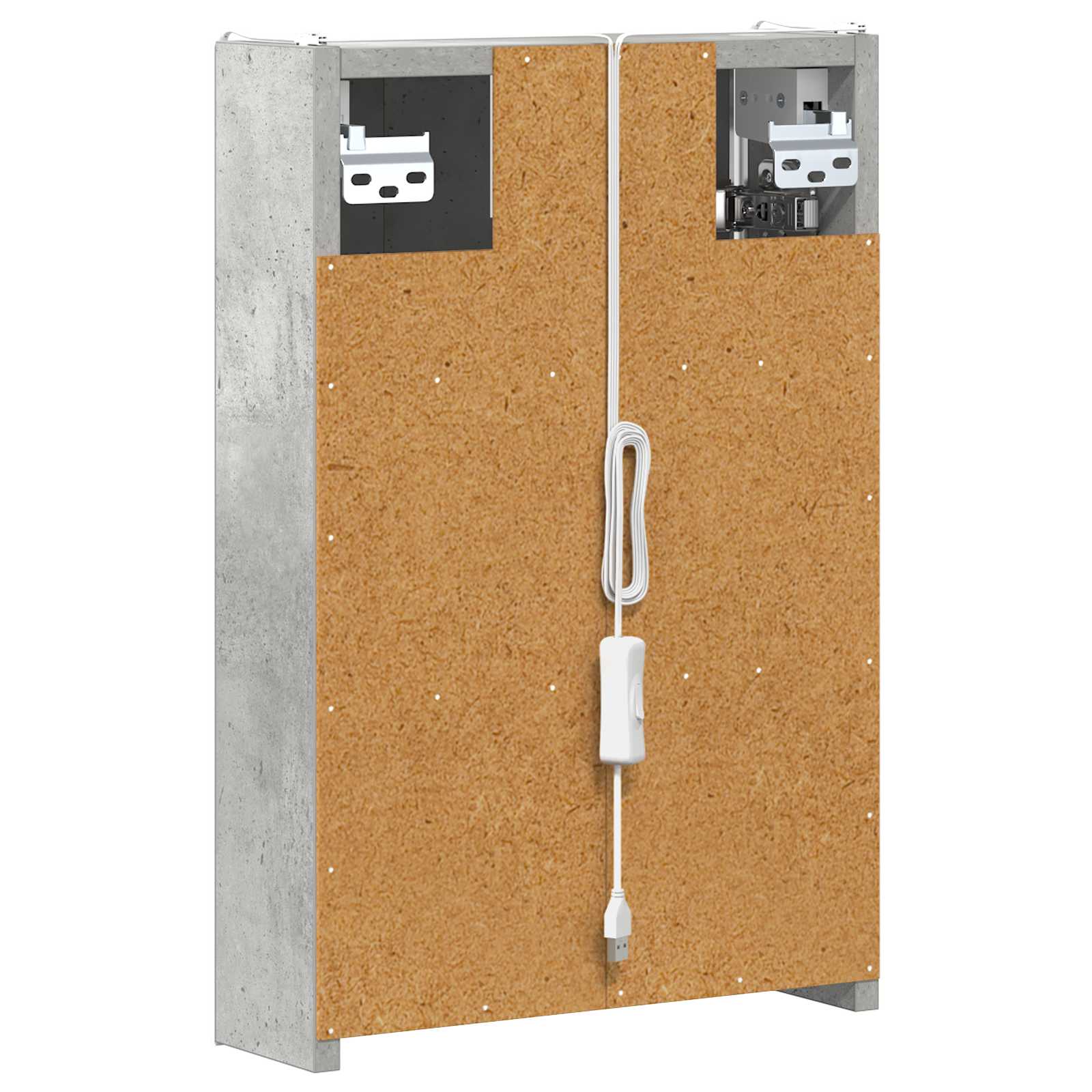 Badkamer spiegelkast Beton Grijs 33 x 11,5 x 50 cm Bewerkt hout