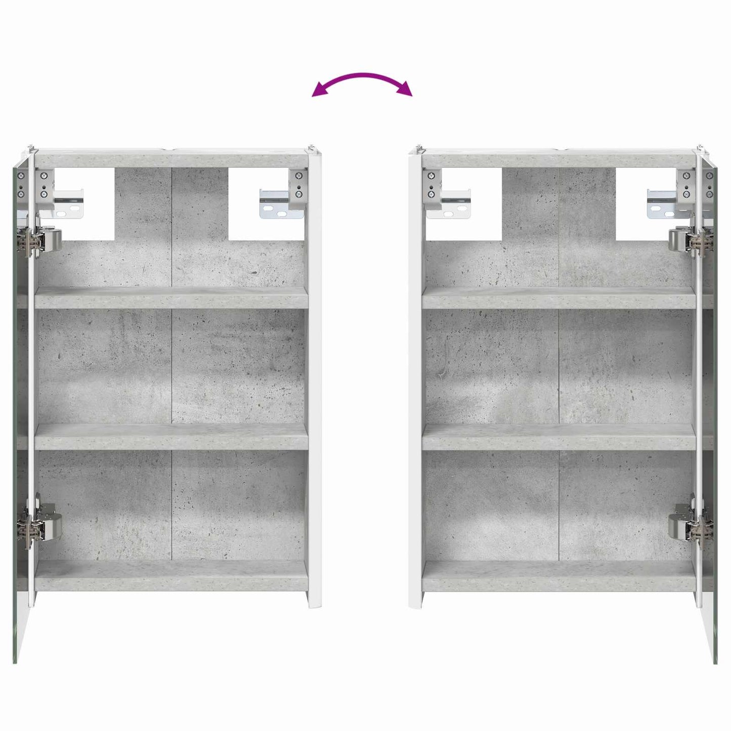 Badkamer spiegelkast Beton Grijs 33 x 11,5 x 50 cm Bewerkt hout