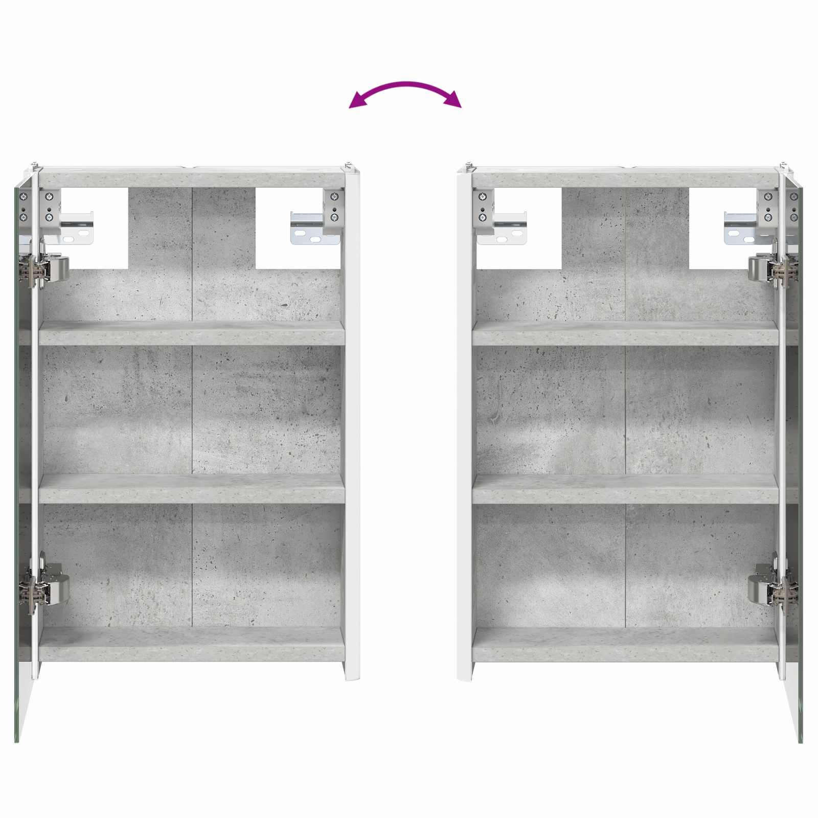 Badkamer spiegelkast Beton Grijs 33 x 11,5 x 50 cm Bewerkt hout