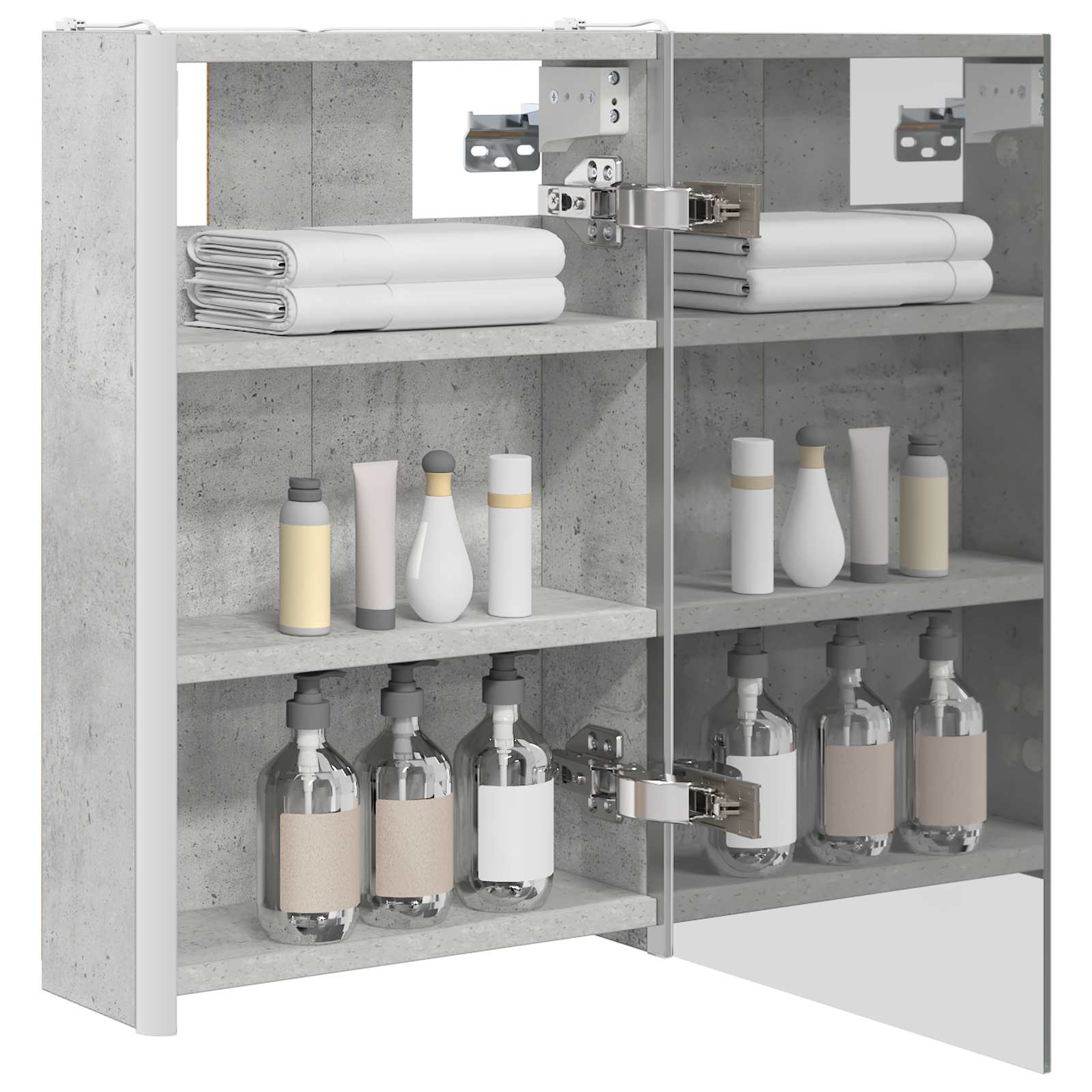 Badkamer spiegelkast Beton Grijs 33 x 11,5 x 50 cm Bewerkt hout