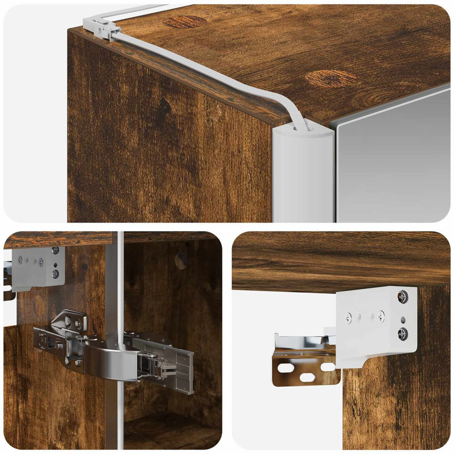 Badkamer spiegelkast Gerookt eiken 33 x 11,5 x 50 cm