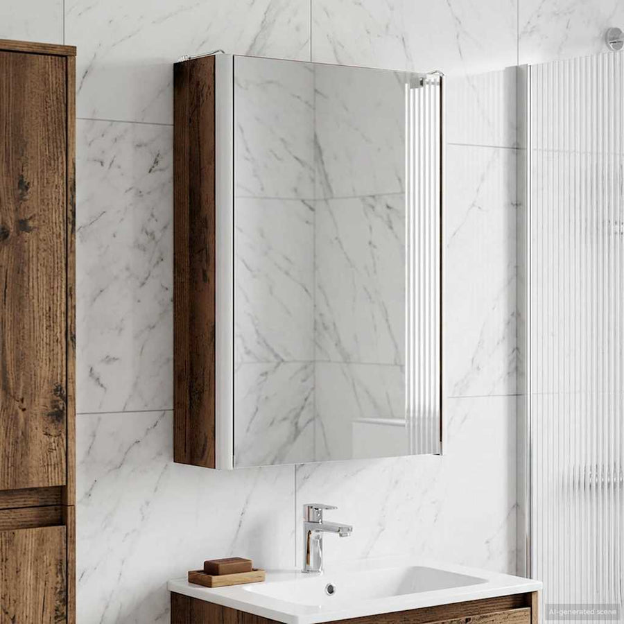 Badkamer spiegelkast Oudhout 33 x 11,5 x 50 cm Bewerkt hout