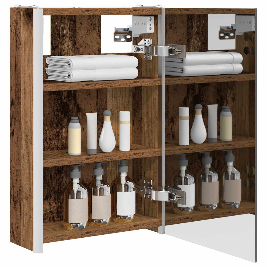 Badkamer spiegelkast Oudhout 33 x 11,5 x 50 cm Bewerkt hout