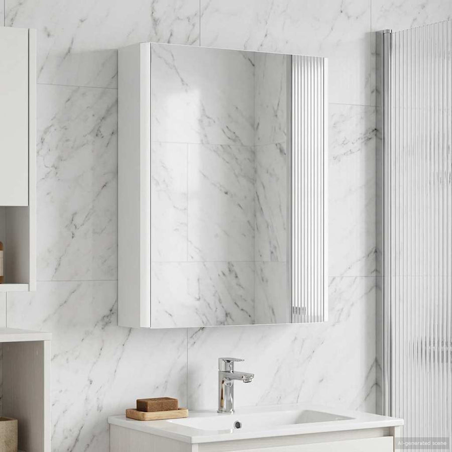 Badkamer spiegelkast voor Wit 43 x 11,5 x 60,5 cm Bewerkt hout