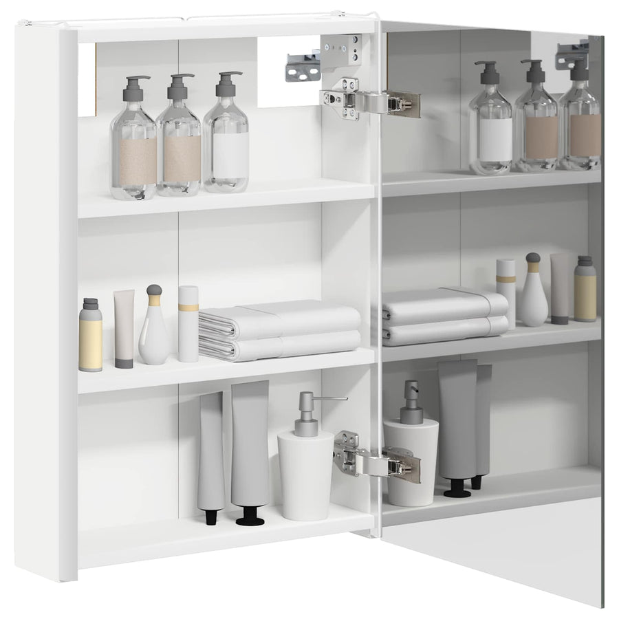 Badkamer spiegelkast voor Wit 43 x 11,5 x 60,5 cm Bewerkt hout