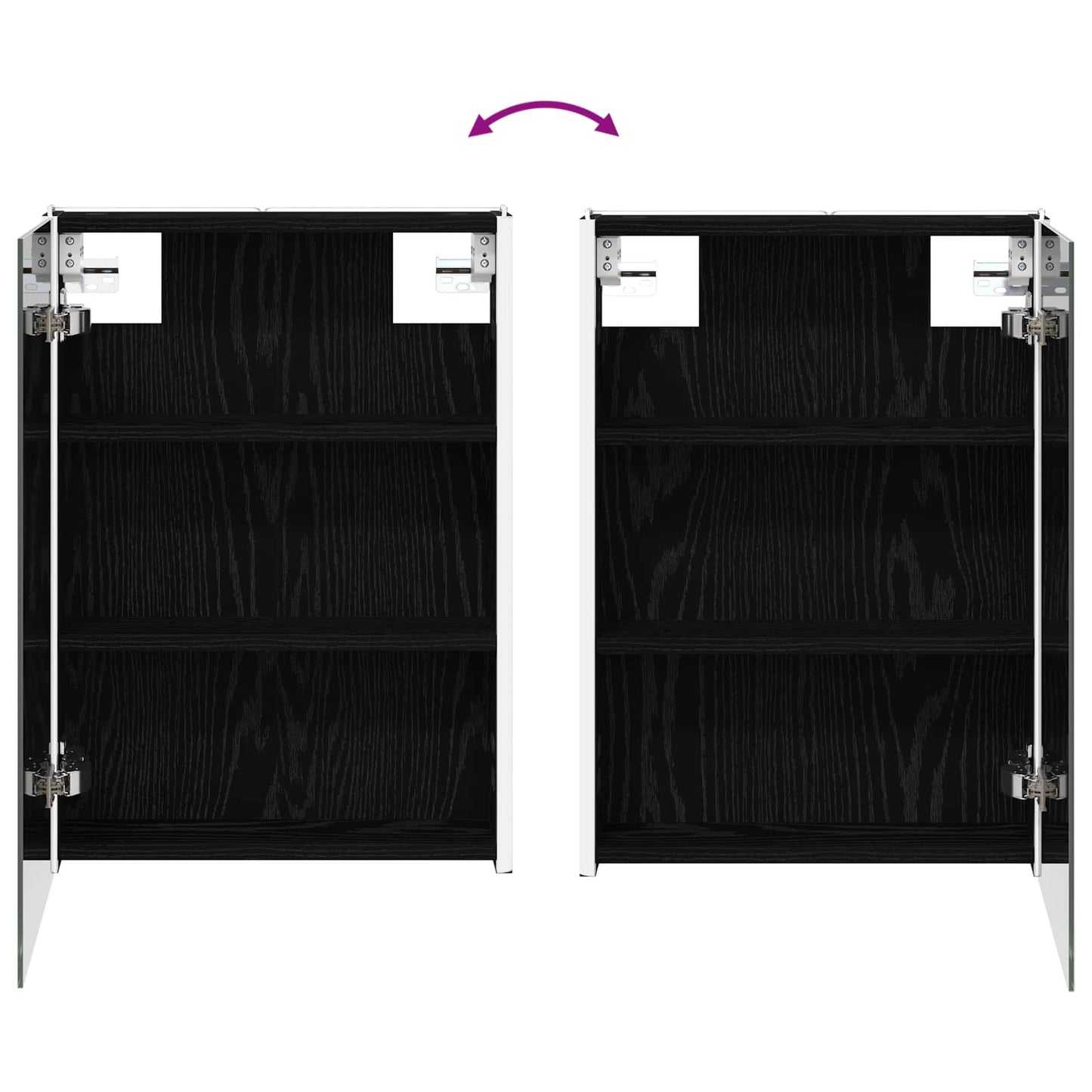 Badkamer spiegelkast Zwart Eiken 43 x 11,5 x 60,5 cm