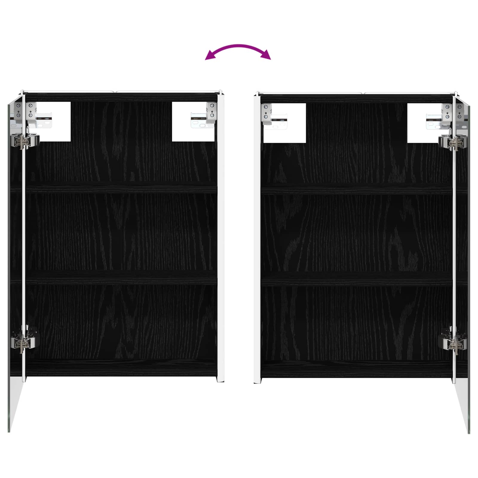 Badkamer spiegelkast Zwart Eiken 43 x 11,5 x 60,5 cm