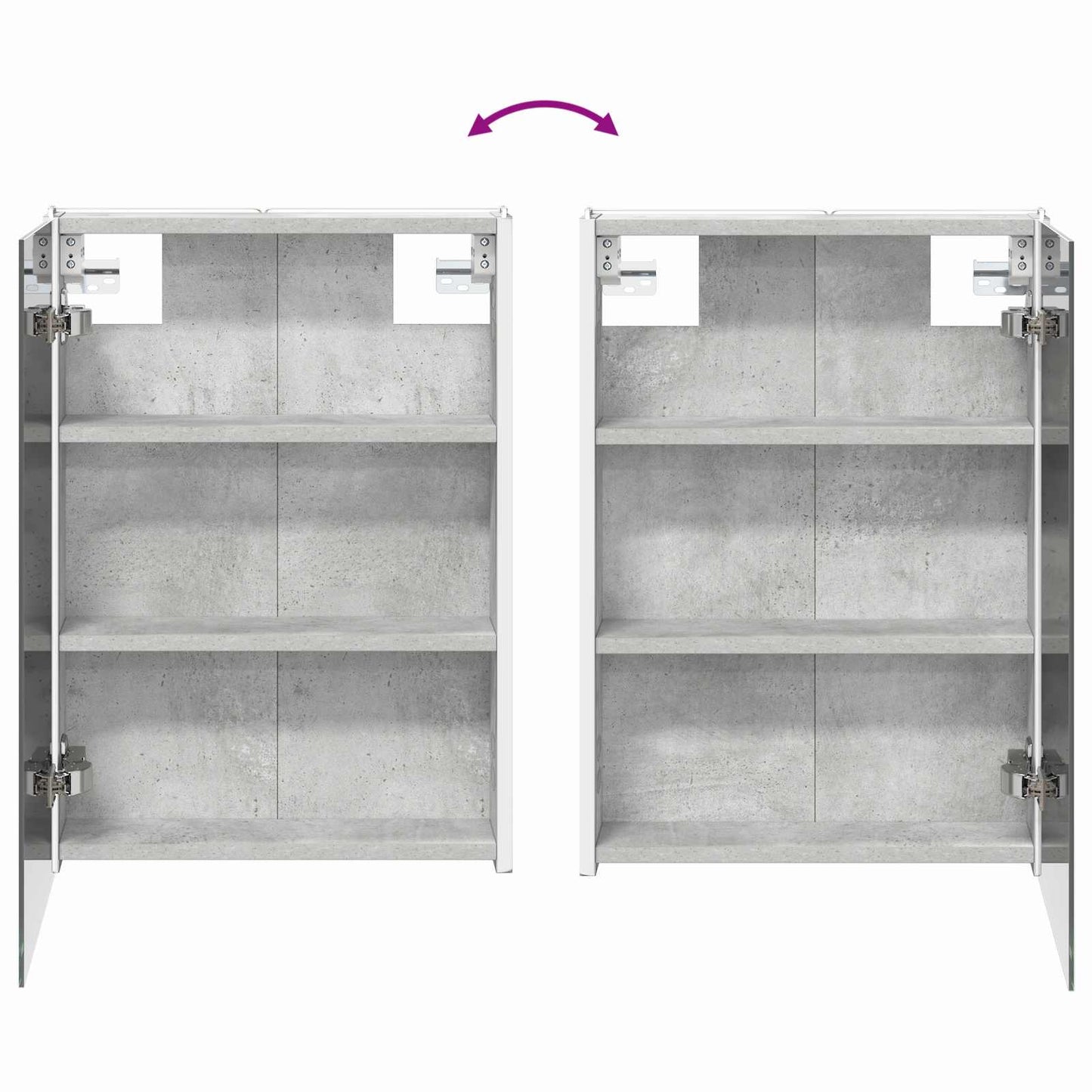 Badkamer spiegelkast Beton Grijs 43 x 11,5 x 60,5 cm
