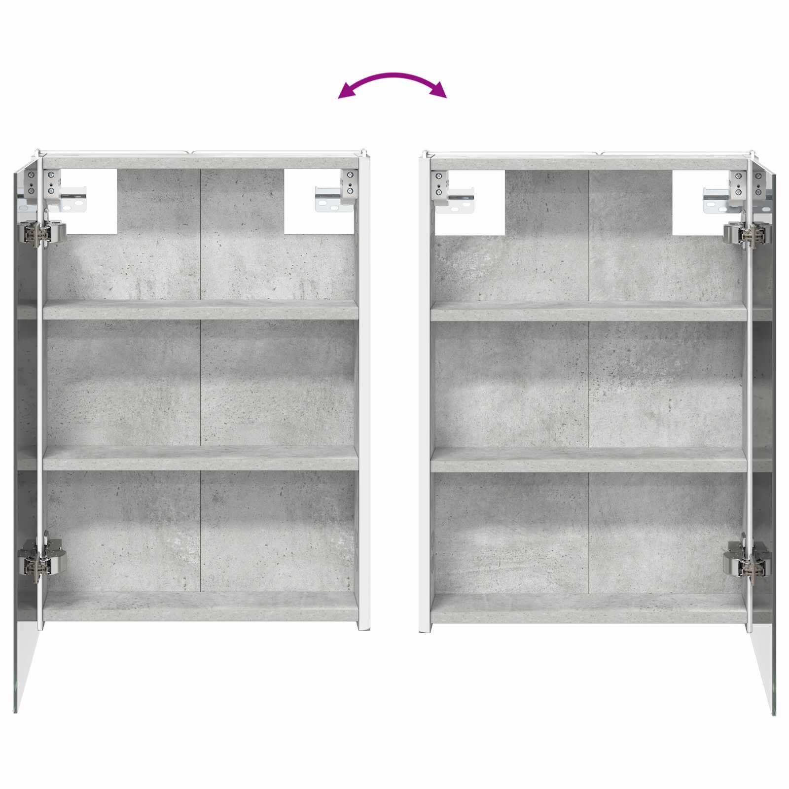 Badkamer spiegelkast Beton Grijs 43 x 11,5 x 60,5 cm