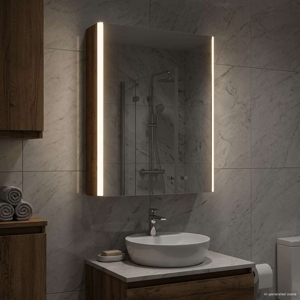 Badkamer spiegelkast Oudhout 43 x 11,5 x 60,5 cm Bewerkt hout