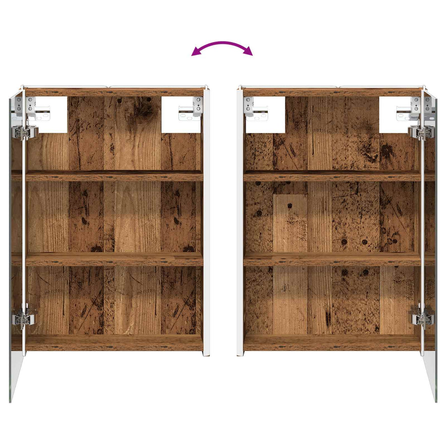 Badkamer spiegelkast Oudhout 43 x 11,5 x 60,5 cm Bewerkt hout