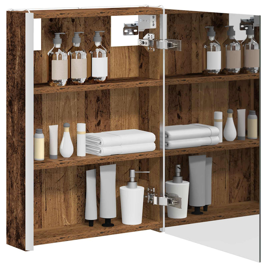Badkamer spiegelkast Oudhout 43 x 11,5 x 60,5 cm Bewerkt hout