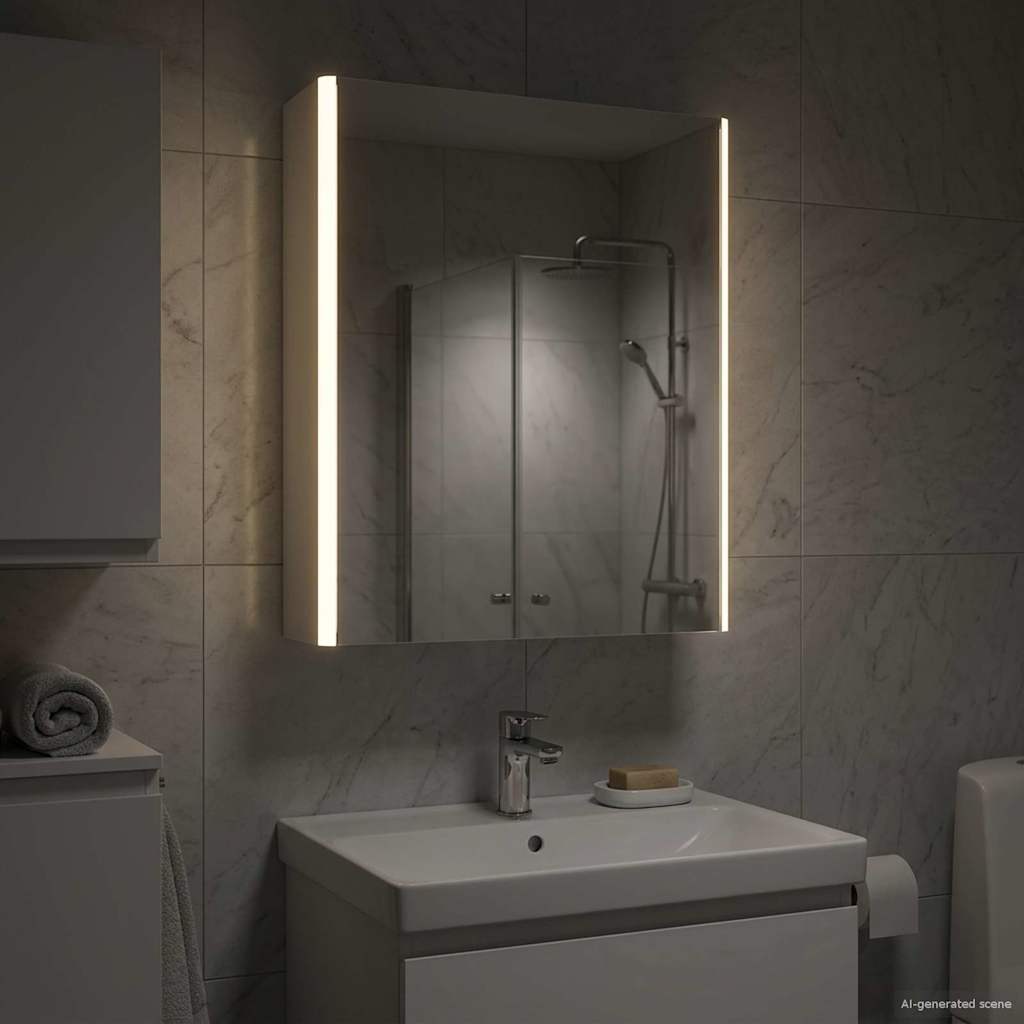 Badkamer spiegelkast voor Wit 53,5 x 15,5 x 70 cm Bewerkt hout