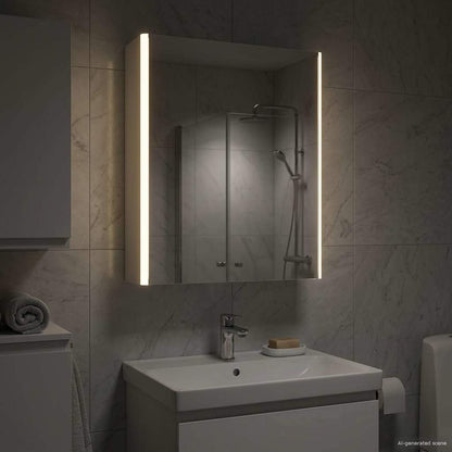 Badkamer spiegelkast voor Wit 53,5 x 15,5 x 70 cm Bewerkt hout