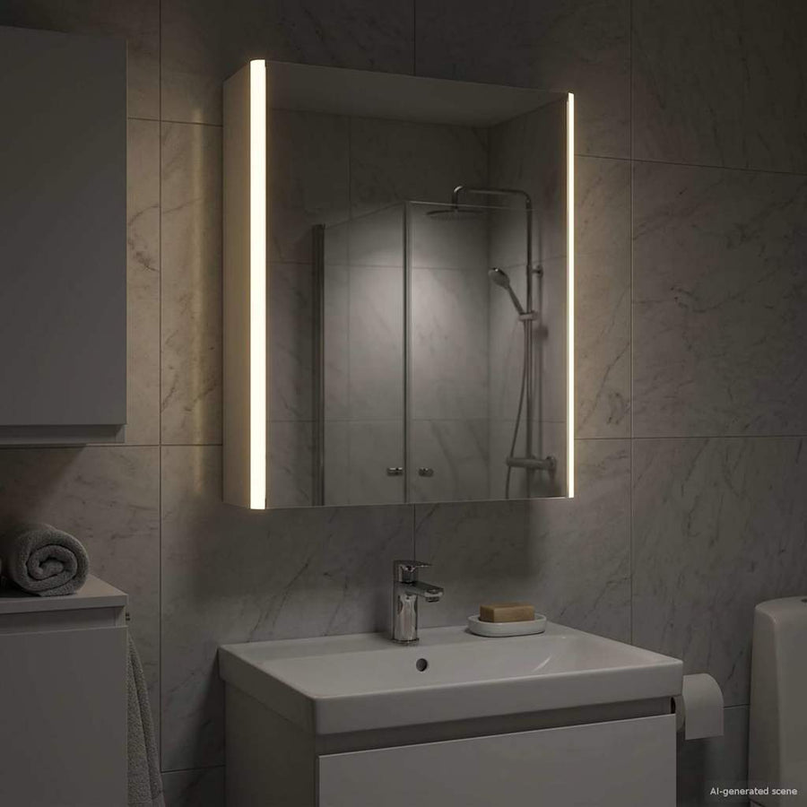 Badkamer spiegelkast voor Wit 53,5 x 15,5 x 70 cm Bewerkt hout