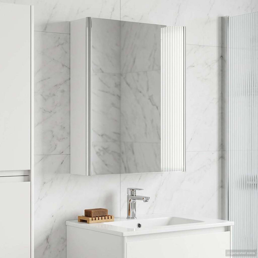 Badkamer spiegelkast voor Wit 53,5 x 15,5 x 70 cm Bewerkt hout