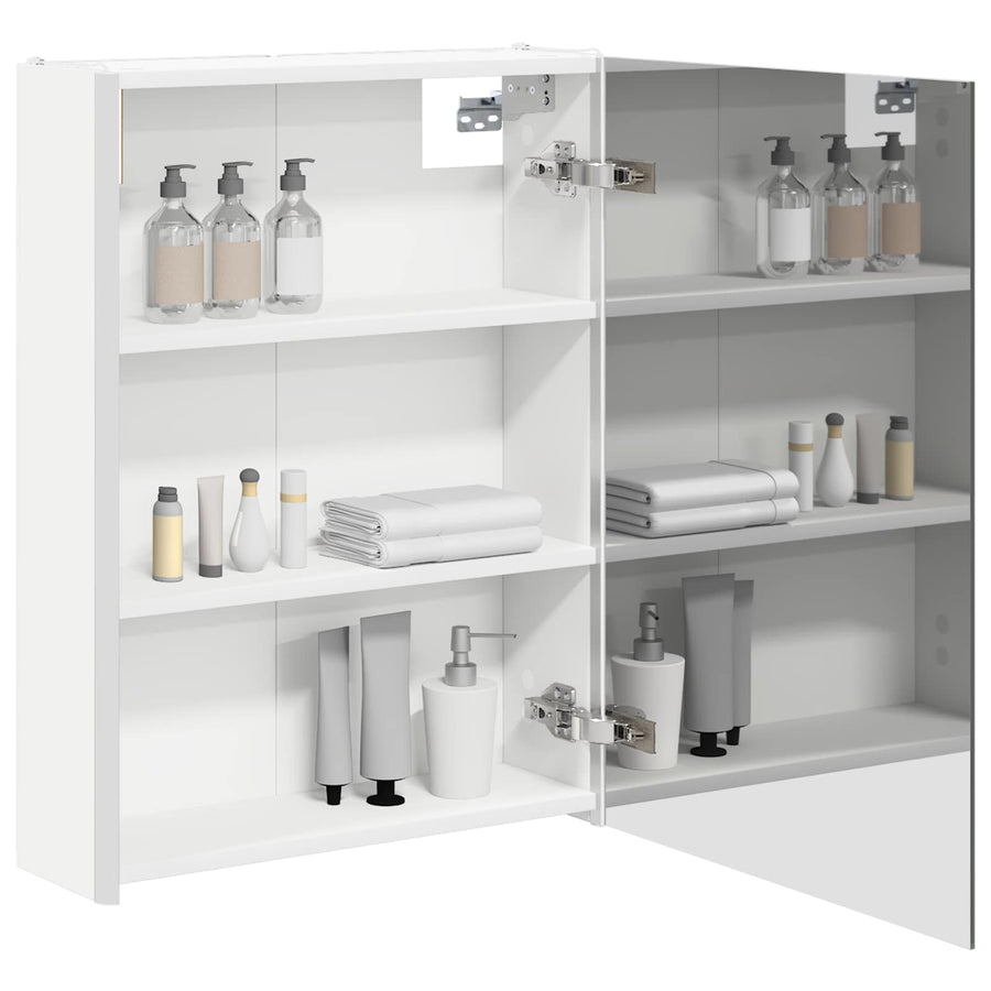 Badkamer spiegelkast voor Wit 53,5 x 15,5 x 70 cm Bewerkt hout