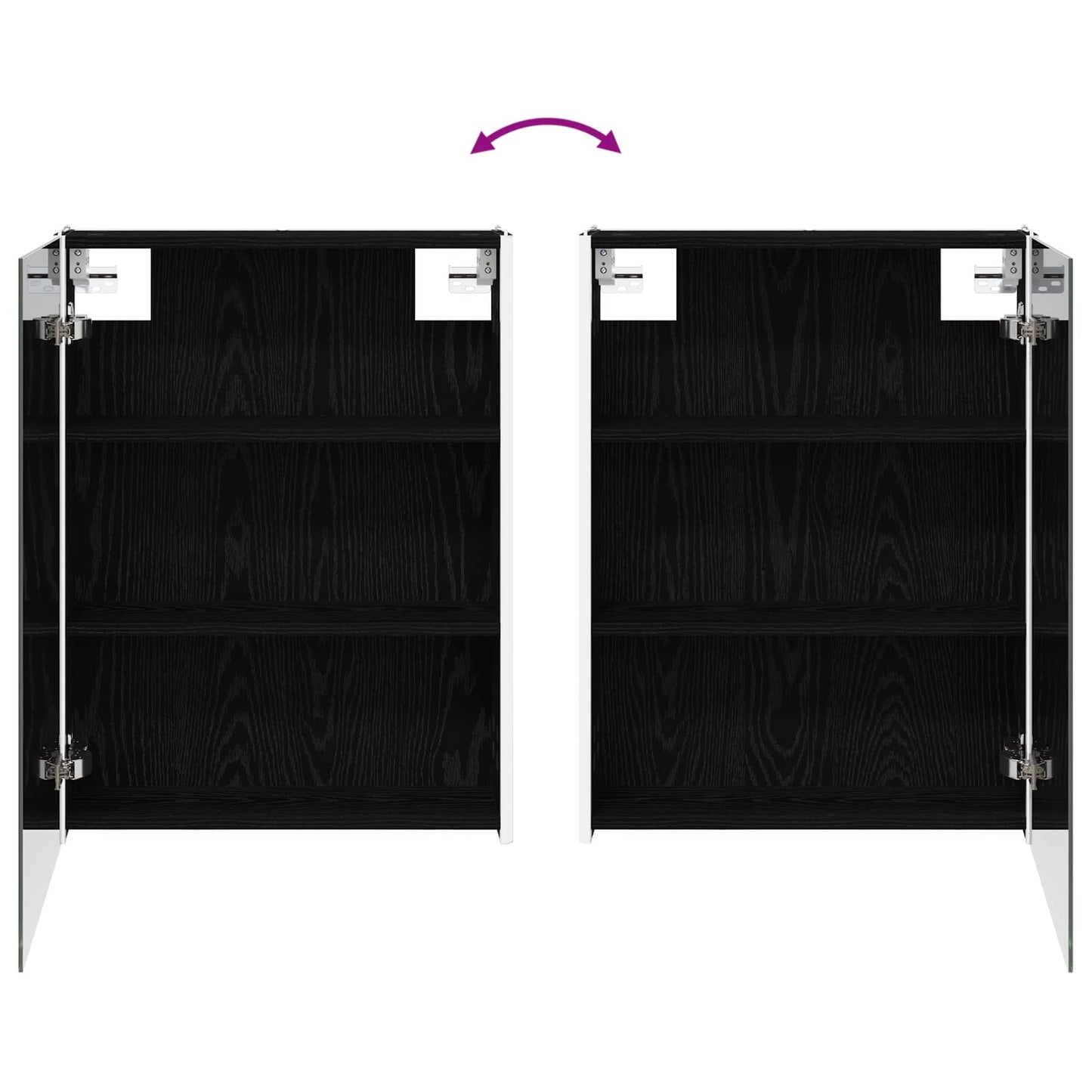 Badkamer spiegelkast Zwart Eiken 53,5 x 15,5 x 70 cm