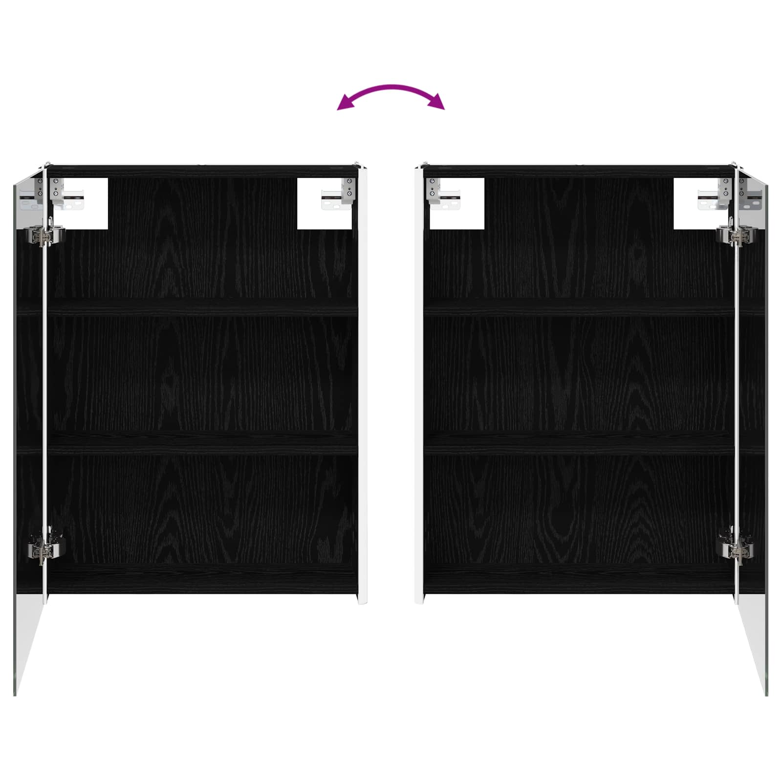 Badkamer spiegelkast Zwart Eiken 53,5 x 15,5 x 70 cm